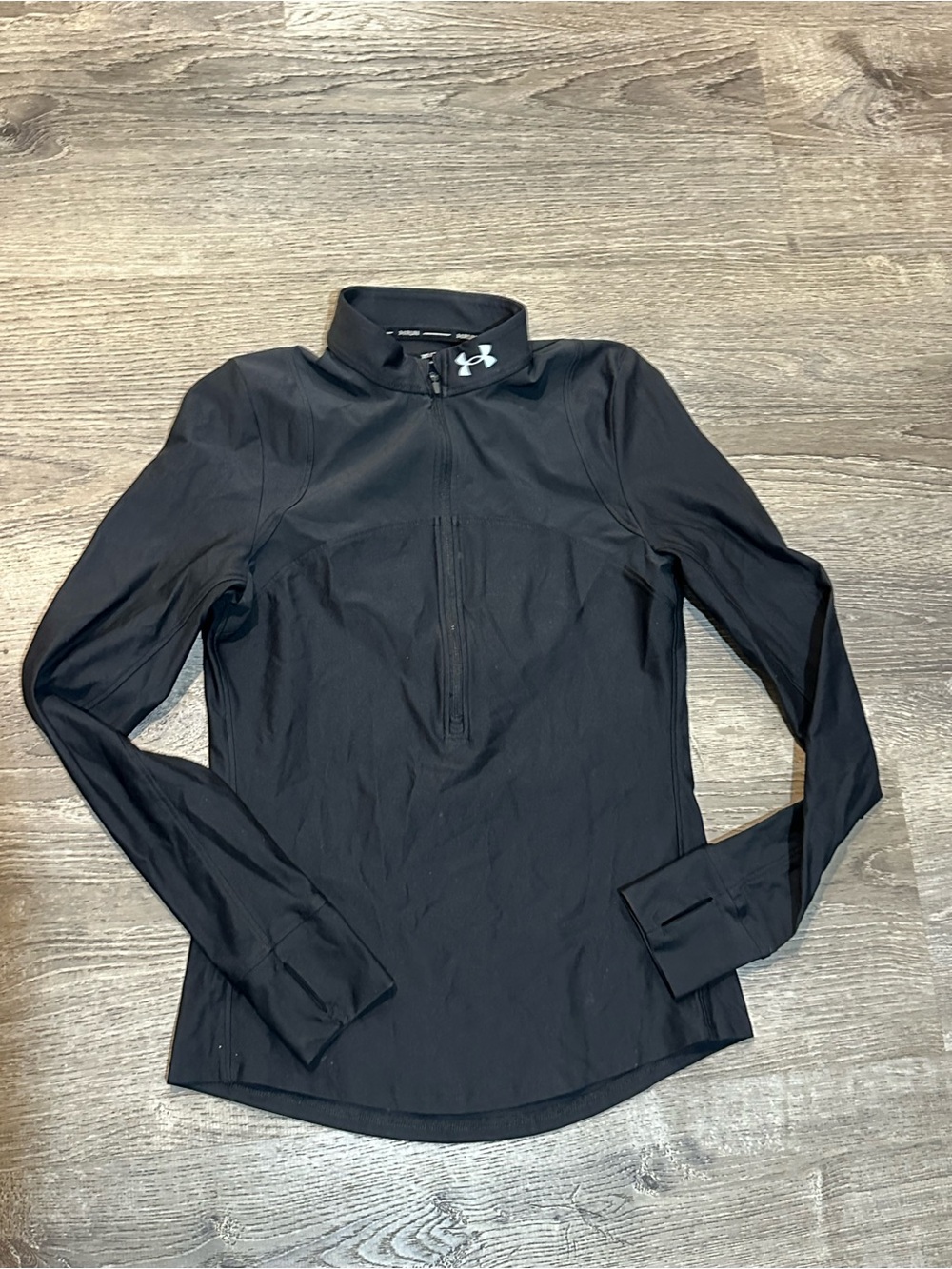 Under Armour Women’s Black Long Sleeve 1/2 Zip Running Pullover XS Fitted X-RUN